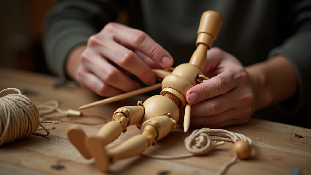 Puppet string assembly and joint work